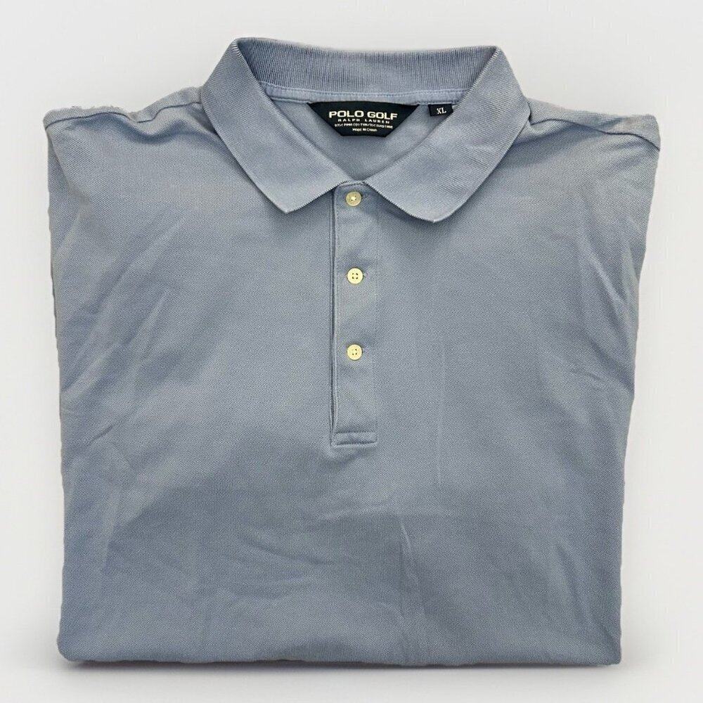 Polo Golf Ralph Lauren Men's Polo Shirt Size XL Blue Short Sleeves Stretch EUC